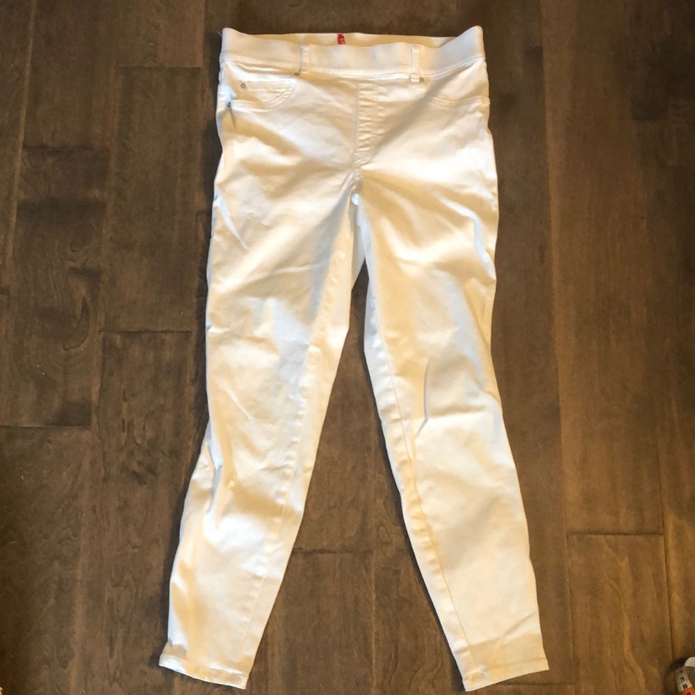 SPANX white denim jeans women’s Large ankle length